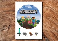 Wydruk cukrowy na tort A4 Minecraft DIY