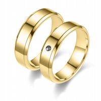 KO4 ZŁOTE OBRĄCZKI ŚLUBNE FAZOWANE STAL 316L PARA