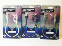 Kabel połączeniowy 3 w 1 microUSB, USB-C, Lighting
