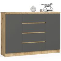 Komoda do sypialni, 4 szuflady, półki, CANTO, 140x40x99 cm, | TYLETEGOTU