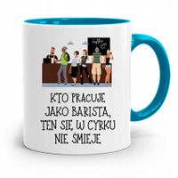 Dla Baristy Baristki Kawiarki Kubek Błękitny Z Nadrukiem Ze Zdjęciem