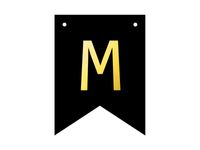 Baner DIY, 16 cm, czarny, literka "M" [stwórz swój baner]