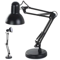 Regulowana czarna lampa biurkowa kreślarska idealna do nauki i pracy