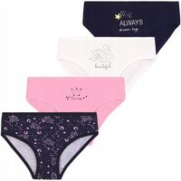 Majtki Figi Dziewczęce Bawełniane 4-szt Kolorowe Wzorki MORAJ 122-128