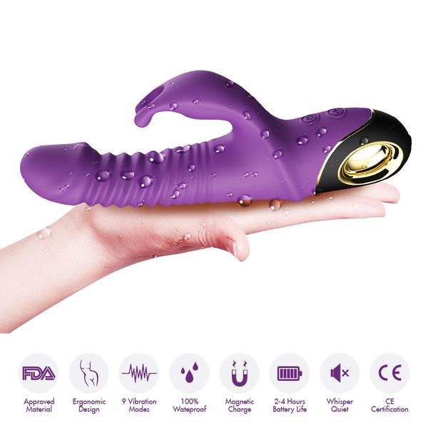 Wibrator Króliczek Pulsacyjny Rotacja 9 Tryb 19 Cm zdjęcie 4