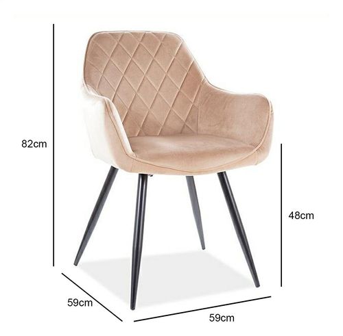 Krzesło LINEA Velvet - beż Bluvel 28 na Arena.pl