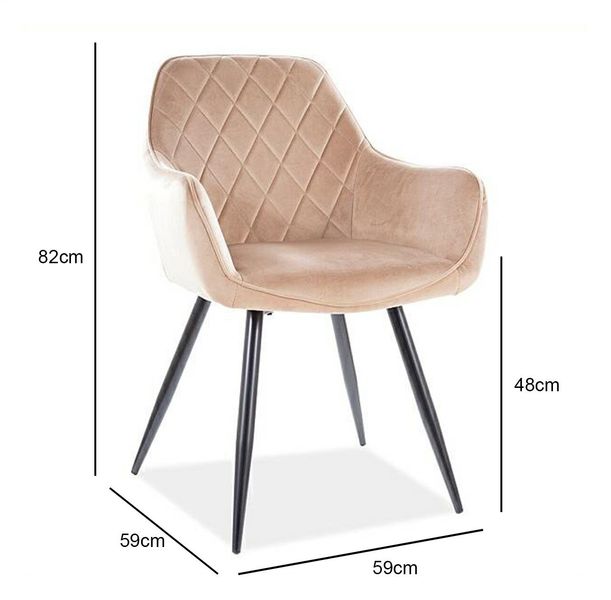 Krzesło LINEA Velvet - beż Bluvel 28 zdjęcie 3