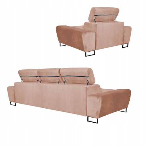 Zestaw mebli wypoczynkowych salonu Bosso Sofa 3os fotele beż na Arena.pl