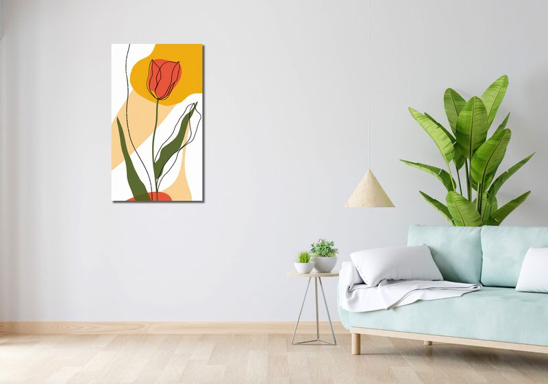 Obraz 50x90cm Przerysowany Tulipan zdjęcie 2