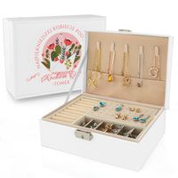 SZKATUŁKA NA BIŻUTERIĘ organizer kuferek dla kobiety ukochanej + Nadruk