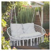 Fotel wiszący DLA DWOJGA HUŚTAWKA OGRODOWA PODWÓJNA BOHO Bocianie gniazdo