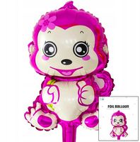 BALON FOLIOWY RÓŻOWA MAŁPKA DEKORACJA URODZINOWA NA PRZYJĘCIE 3D