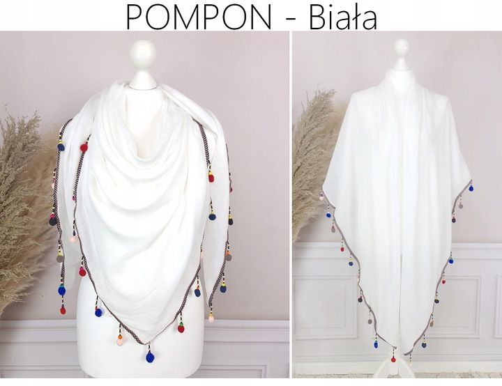 PAREO CHUSTA PLAŻOWA FRĘDZLE narzutka BOHO KOLORY zdjęcie 6