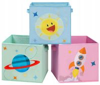 2 x 3X PUDEŁKA NA ZABAWKI DZIECIĘCE SKRZYNKI 30x30 CM KOLOROWE ORGANIZER ZE