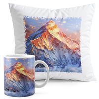 ZESTAW KUBEK + PODUSZKA DRUK - MT EVEREST PIĘKNE WIDOKI KRAJOBRAZ