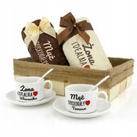 PREZENT NA ŚLUB ZESTAW RĘCZNIKÓW HAFT + FILIŻANKI