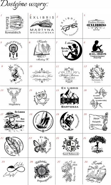 Exlibris pieczątka stempel 40mm PREZENT Ex libris zdjęcie 2