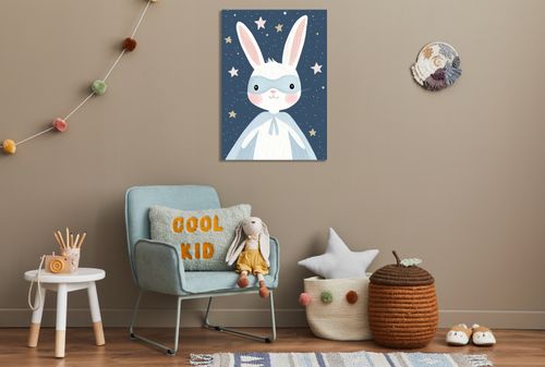 Obraz 70x100cm Wzory dla Dzieci, Chłopca Do Pokoju - Superkrólik na Arena.pl
