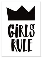 Plakat z napisem dziewczyny rządzą girls rule czarnobiałe plakaty 70x100 cm