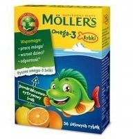 Mollers Omega 3 Rybki TRAN pom-cytr. 36 szt