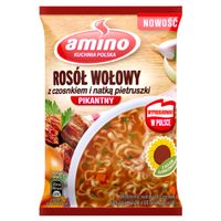 AMINO zupa zupka chińska błyskawiczna ROSÓŁ WOŁOWY Z CZOSNKIEM PIKANTNY 60g