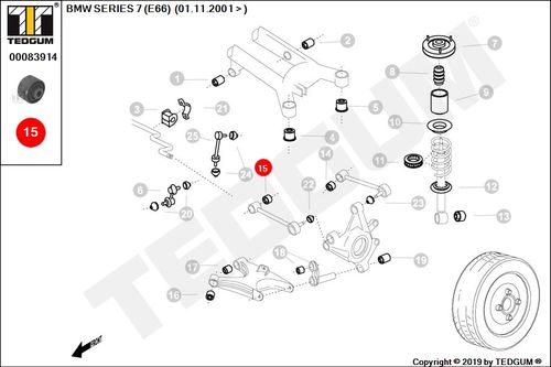 BMW 7 E66 TULEJA DRĄŻKA TYLNEGO PRZEDNIEGO E66 01- na Arena.pl