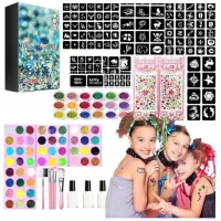 Tatuaże Brokatowe Dla Dzieci DUŻO Szablonów + 6 BROKATÓW Świecących w NOCY