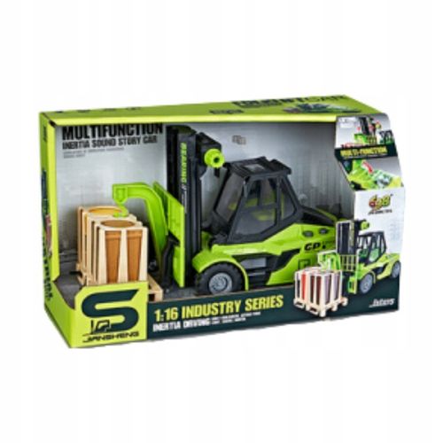 Auto Wózek Widłowy Zielony 1:16 Ruchome Elementy Paleta Światła I Dźwięki na Arena.pl