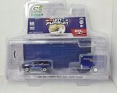 GREENLIGHT 2001 JEEP CHEROKEE with Small Cargo Trailer New York Police 1:64