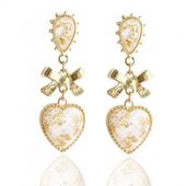 kolczyki vintage z kokardką jasne k1577