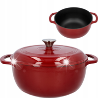 Emaliowany garnek żeliwny 5,8L bordowy 28cm gaz indukcja piekarnik