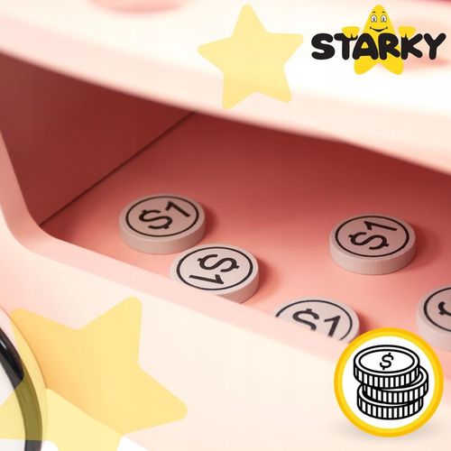 Lodziarnia drewniana dla dzieci zabawka wózek na kółkach lody gałki patyku na Arena.pl