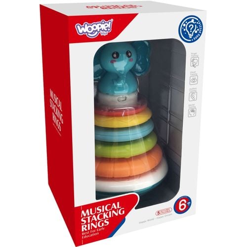 WOOPIE BABY Piramida Wieża Interaktywna Słonik z Obręczami Grzechotka na Arena.pl