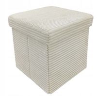 Pufa otwierana LAMPAS 30x30 beżowa sztruks 2W1 siedzisko ze schowkiem