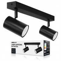 Lampa sufitowa KINKIET LED 2xGU10 czarna regulowana spot