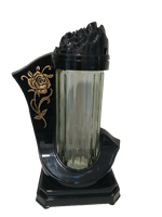 Nowoczesny znicz kapliczka z złotą różą  tuba30cm