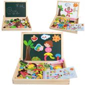 LT279 LANDTOYS DREWNIANA TABLICA MAGNETYCZNA WIELOFUNKCYJNA Z MAGNESAMI KREDOWA