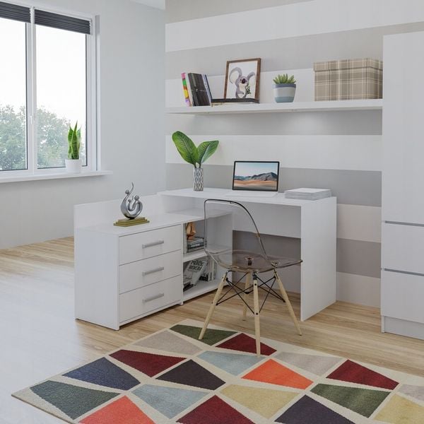 BIURKO NAROŻNE DUŻE KOMPUTEROWE DANY BIAŁE zdjęcie 2