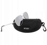 DAMSKIE Srebrne Okulary Pilotki POLARYZACYJNE flex PRZECIWSŁONECZNE UV400