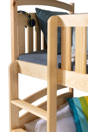 Łóżko ZOSIA piętrowe drewniane trzyosobowe BIAŁE 80x170 dla dzieci na Arena.pl