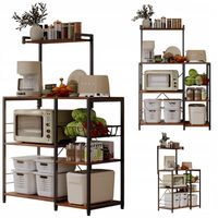 Étagère de cuisine à 5 tablettes, couleur marron foncé