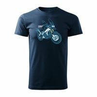Koszulka motocyklowa z motocyklem na motor Triumph Tiger 1200 męska granatowa REGULAR L