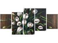 70CM 150CM OBRAZ 5 ELEM TULIPANY ŚCIENNY