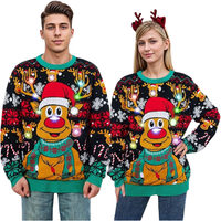 Sweter Dzianinowy Świąteczny LED Zabawny Ciepły Miękki Renifer Unisex M