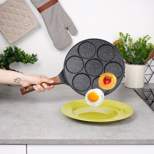 patelnia granitowa do 7 jajek placuszków black&wood 199007 na Arena.pl