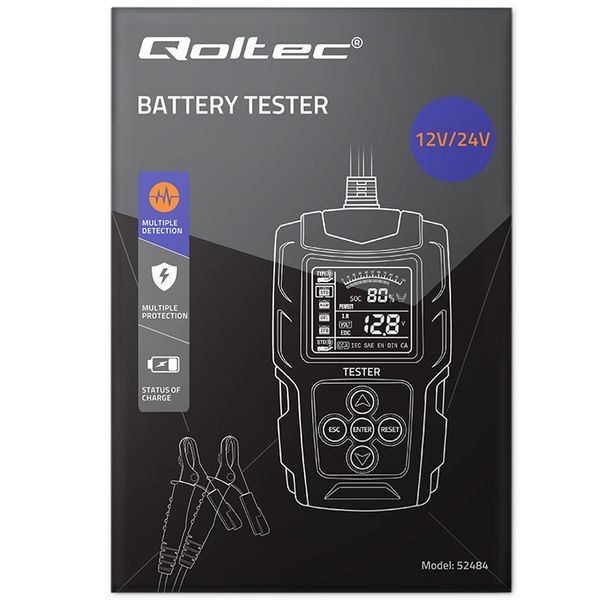 Qoltec Cyfrowy tester akumulatora z LCD 12V 24V 3Ah-200Ah zdjęcie 11