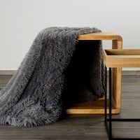 Koc narzuta TIFANY 70x160 Design91 stalowy o strukturze futra