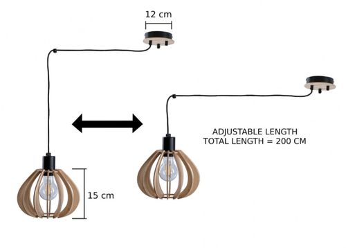 Lampa wisząca 5xE27 NICOLETA NATURAL AND BLACK 829 na Arena.pl