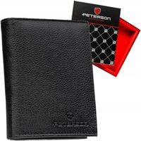 Portfel męski elegancki Peterson skórzany skóra naturalna pojemny RFID