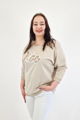 Bluza Damska z Nadrukiem Dioe Beżowa UNI na Arena.pl